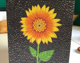 Dotty Sunflower Note Greeting Card