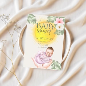 Sunlight Baby Shower Invitation: Gender Neutral Template (Digital Download)