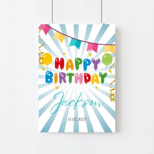 Personalisiertes Happy Birthday Poster: Personalisiertes Party Dekor (Digitaler Download)