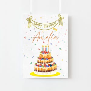 Personalisiertes Happy Birthday Poster: Individueller Name Party Dekoration (Digitaler Download)