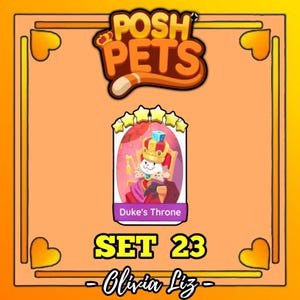 Monopoly Go Sticker 6 Star - Duke Throne Set 19 - Posh Pets