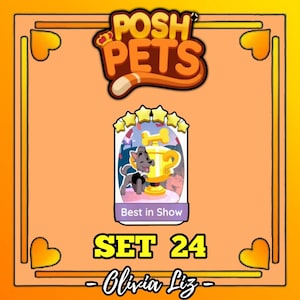 Monopoly Go Sticker 6 Star - Best In Show Set 19 - Posh Pets