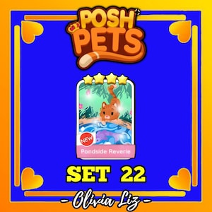 Monopoly Go Sticker 4 Star - Pondside Reverie Set 22 - Posh Pets