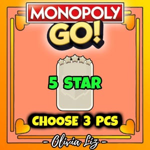 MonopolyGo 5 Star Sticker (3 Pcs Set 15 - 24) - POSH PETS Album