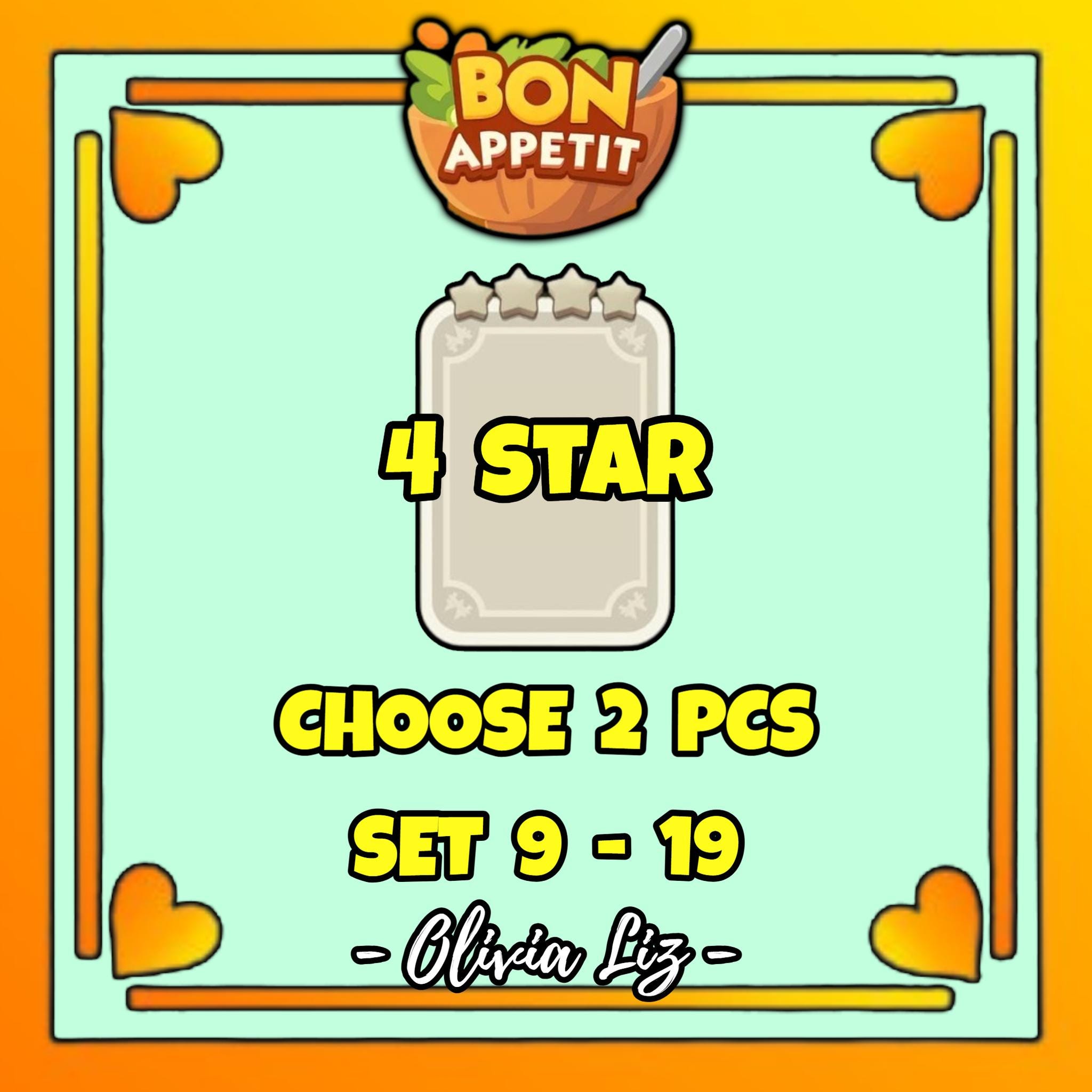 MonopolyGo 4 Star Sticker (2 Pcs Set 9 - 19)