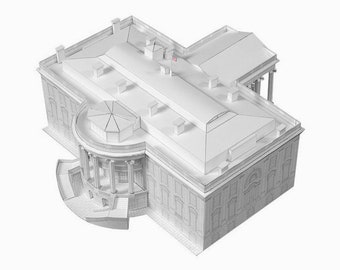 WHITE HOUSE Architecture Paper Model Kit Washington DC Historical Buildings 3D Model United States