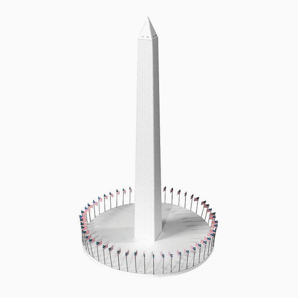 WASHINGTON MONUMENT Architecture Paper Model Kit Do It Yourself 3D Paper Pattern Building Craft Kit