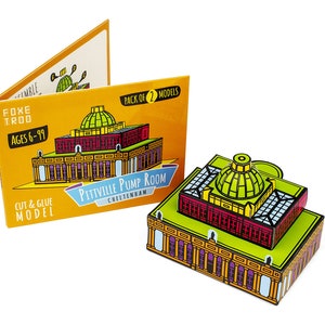 PITTVILLE PUMP ROOM of Cheltenham, England: Cut-Out Paper Model Kit for Kids by FoxeTroo Twin Pack Paper 3D Architecture Gift image 10