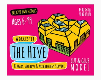 FoxeTroo The Hive Worcester Paper Model Kit, Architecture Pack