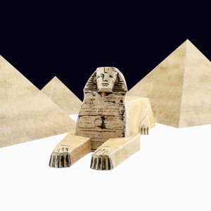 Kit de maquettes en papier SPHINX et PYRAMIDES ÉGYPTES Grand Sphinx de Gizeh Modèle Sphynx Modèle Sphinx