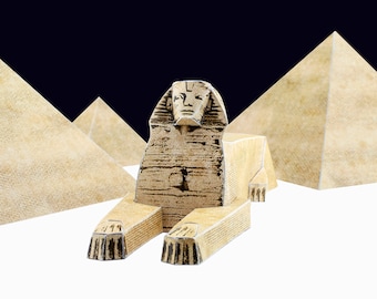 SPHINX and EGYPTIAN PYRAMIDS Paper Model Kit Great Sphinx of Giza Sphynx Model Sphinx Model