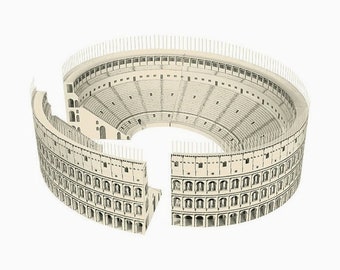 ROMAN COLOSSEUM Paper Model Kit Ancient Roman Architecture Coliseum DIY Amphitheater Cardboard School Supplies Craft Kit Gifts