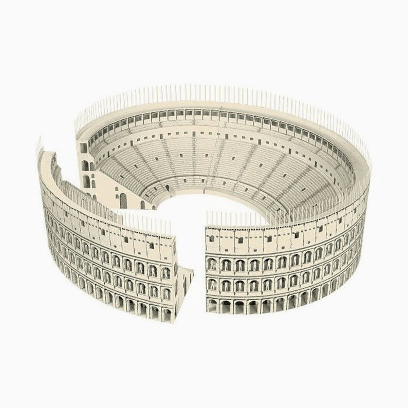 ROMAN COLOSSEUM Paper Model Kit Ancient Roman Architecture Coliseum DIY Amphitheater Cardboard School Supplies Craft Kit Gifts image 1