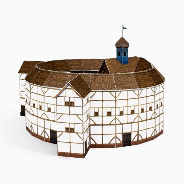 GLOBE THEATER Architektur Papier Modell Kit Shakespeare Globe London Schulprojekt