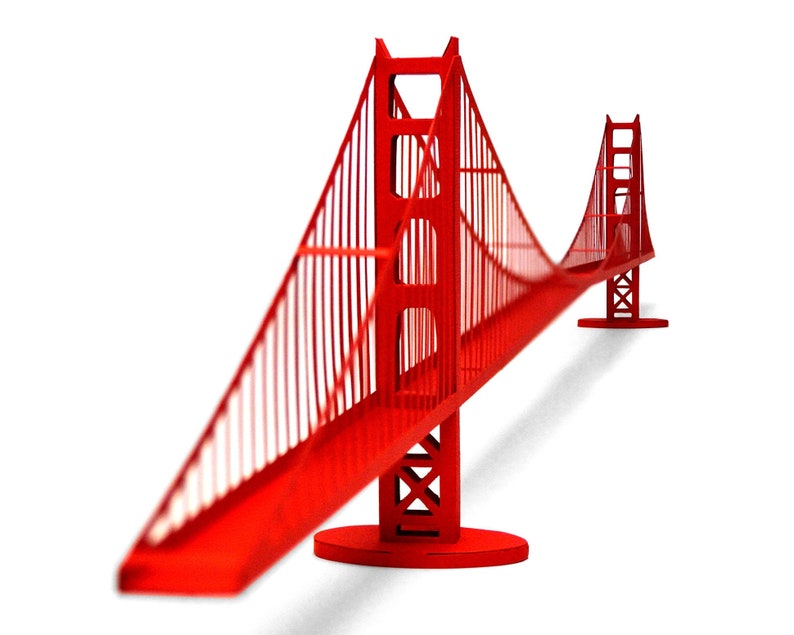 GOLDEN GATE BRIDGE Architecture Paper Model Kit San Francisco Art Deco Papercraft 3D Art Supplies Back To School Project 