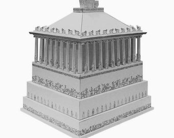 MAUSOLEUM AT HALICARNASSUS Ancient Greek Architecture Paper Model Kit Scale Modelling School Supplies