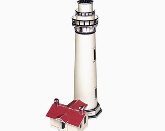 PIGEON POINT LIGHTHOUSE Architecture Paper Model Kit California Papercraft Lighthouse Pacific Ocean Historical Landmark 3D Template