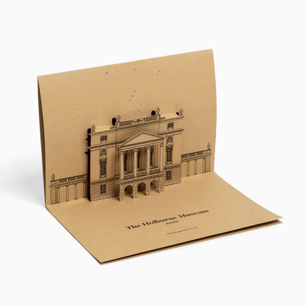 THE HOLBURNE MUSEUM Pop Up Card Architecture Card Greetings from Bath Somerset Happy First Anniversary Paper Building