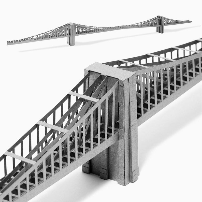 BROOKLYN BRIDGE model Architecture Paper Model Kit Anniversary Gift for Him or Her Building New York City Landmark image 1
