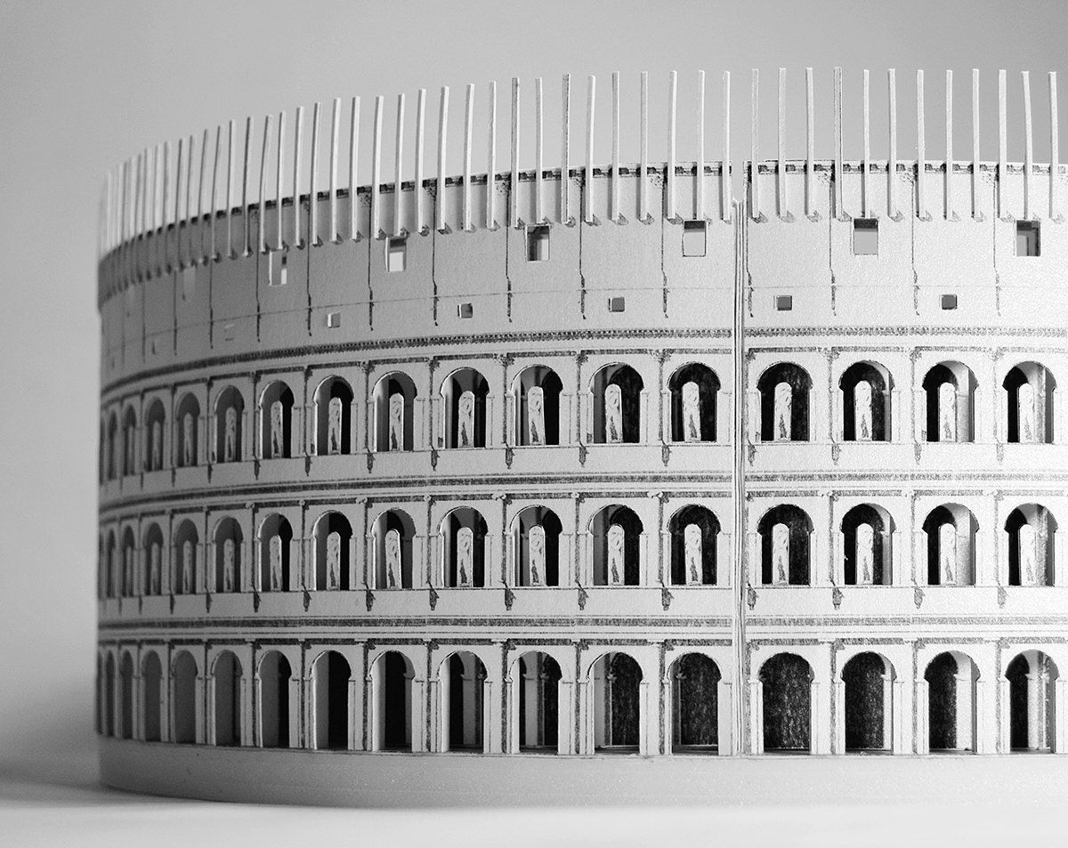 Roman Colosseum Paper Model Kit, Ancient Roman Architecture DIY Craft ...