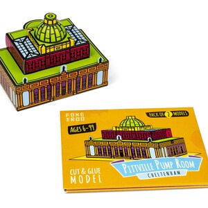 PITTVILLE PUMP ROOM of Cheltenham, England: Cut-Out Paper Model Kit for Kids by FoxeTroo Twin Pack Paper 3D Architecture Gift image 3