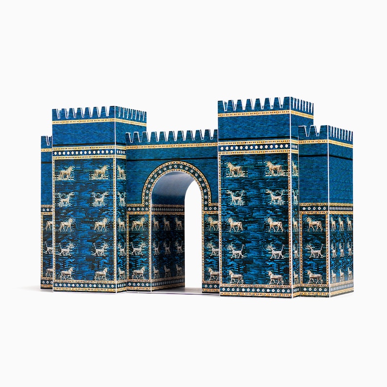 ISHTAR GATE Architecture Paper Model Kit Ancient Babylon School Project Paper Toys Craft Kit image 1