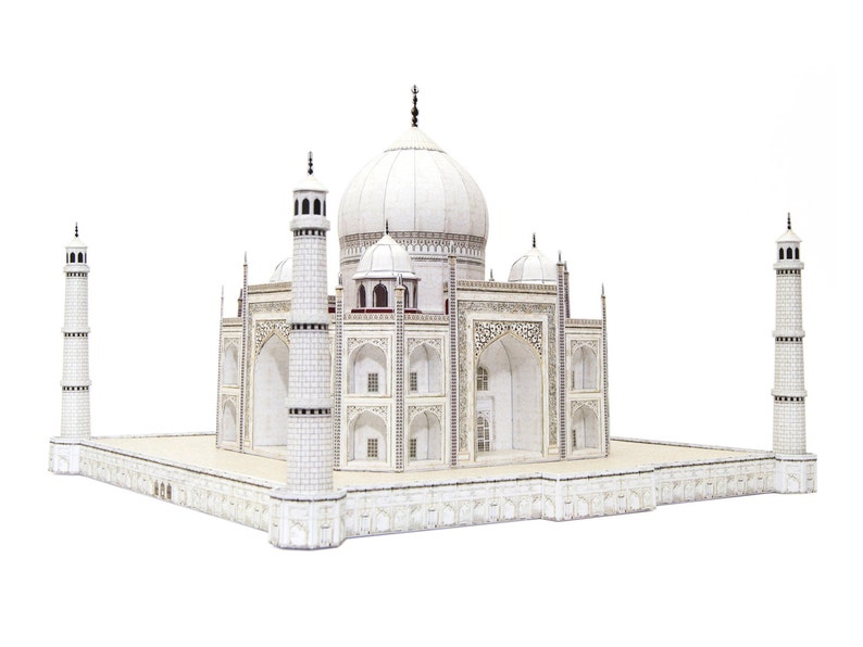 Taj Mahal India Architecture Assembled Paper Model Handmade Image 0
