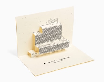 LIBRARY of BIRMINGHAM Pop Up Greetings Card with Envelope, A6, Famous British Architectural Landmarks, Happy First Anniversary, Best Wishes