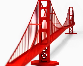 GOLDEN GATE BRIDGE Architecture Paper Model Kit San Francisco Art Deco Papercraft 3D Art Supplies Back To School Project Anniversary Gift