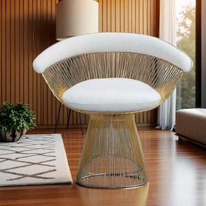 Gold Wire Accent Chair: Mid-Century Modern Lounge Seating