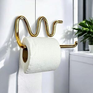 Porta carta igienica in ottone non laccato, porta fazzoletti da bagno fatto a mano, elegante accessorio per il bagno di servizio