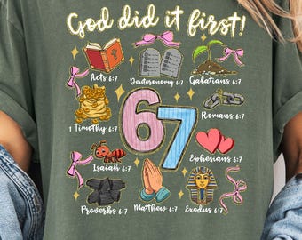God Did It First | Christian 6 7 Six Seven 67 Christian PNG (Digital Download)