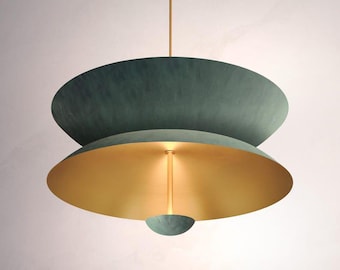 ミッドセンチュリー・スプートニク・シャンデリア：真鍮製イタリアン