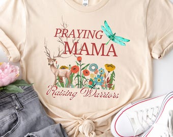 Camiseta "Mamá que reza", "Criando guerreros", Camiseta para mamá cristiana