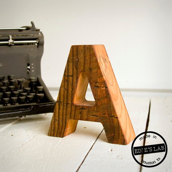 Reclaimed Wood Letter Decor For Your Desktop - Natural - Pick Your Letter