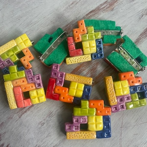 ceramic tetris block pin!