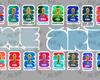 Paquete de 9 imágenes PNG de fútbol 2026 / Mascotas de la Copa Mundial, Ciudades Sede (Descarga digital)