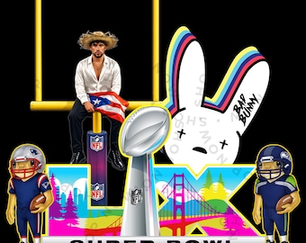 Super Bowl Benito Concho, Bad Bunny PNG 5000 px paquete 2