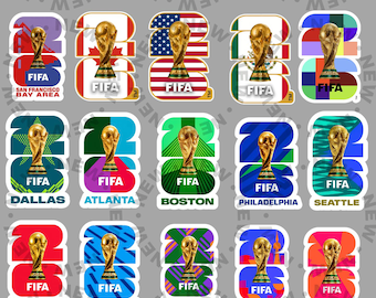 Paquete de imágenes PNG de fútbol 2026/Copa Mundial, ciudades y países anfitriones (descarga digital)