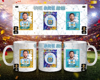Paquete de imágenes PNG de fútbol 2026 26 / Copa del Mundo, ciudades sede, Argentina y Portugal, taza de 11 oz (descarga digital)