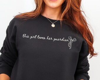 This Girl Loves Her Guardian Sweatshirt, Space Force Girlfriend Gift, Proud Military Partner Crewneck, Guardian Support Shirt