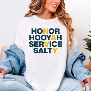 Navy Acronym Shirt, US Navy Veteran Shirt, Hooyah Military Tee, Navy Salty Pride T-Shirt, Patriotic Sailor Gift, Naval Service Tee