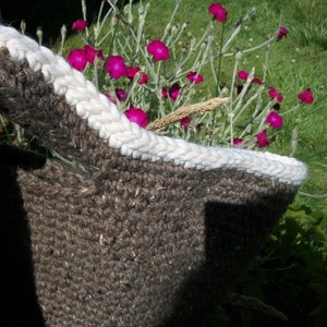 Prairie Market Tote pdf pattern large bag earth tone thick yarn fast crochet image 5