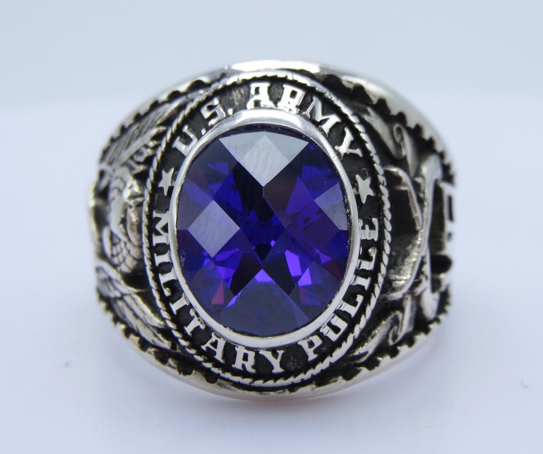 Handcrafted 925 Silver Military Rings Army, Navy, Air Force, USCG Rings ...
