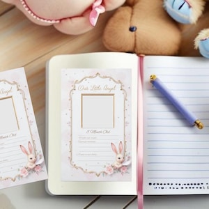 Cartes d'étape marquantes pour bébé fille Blush Bunny – Ensemble souvenir imprimable de 1 à 12 mois | Cadeau baby shower | Décoration de chambre d'enfant | Téléchargement numérique