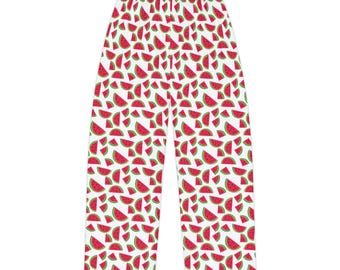Pantalones de pijama de sandía, ropa de estar por casa de poliéster para mujer