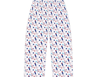 Spodnie piżamowe na 4 lipca, damska bielizna nocna na święta