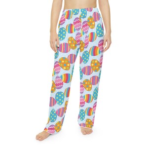 Spodnie piżamowe w kształcie jajek wielkanocnych, kolorowa bielizna nocna do wypoczynku zdjęcie 2