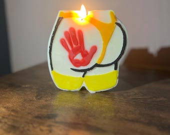 Candela divertente Butt Slap - Pezzo decorativo eccentrico ed eclettico