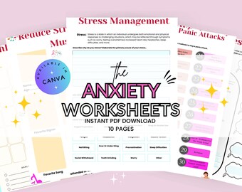 Anxiety Worksheets, Stress Management Worksheet, Self Care, Personal Growth